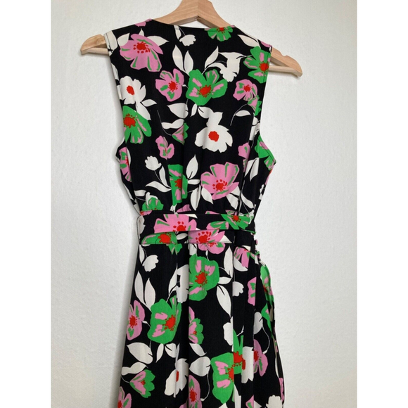 Who What Wear Women’s Floral Wrap Midi Dress Sleeveless V-Neck Ruffle Hem Size M - Picture 3 of 12